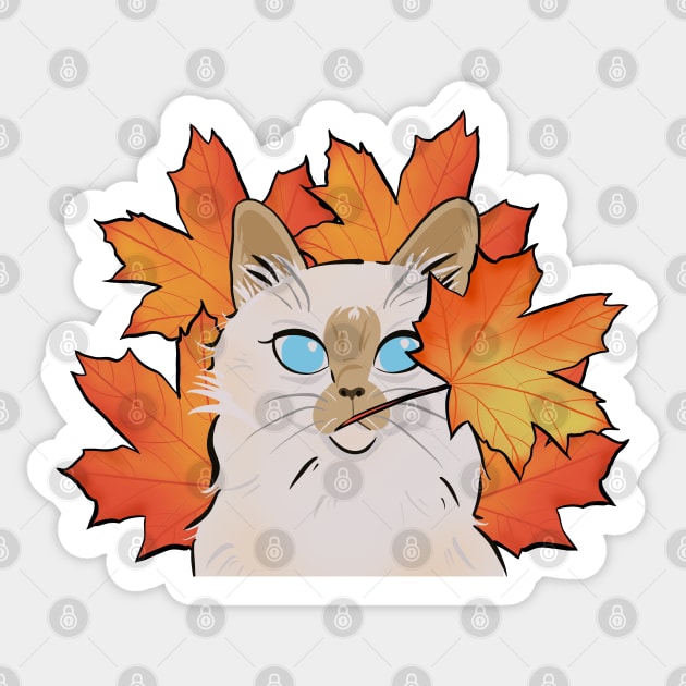 Cute Cat in fall Sticker by Mimie20